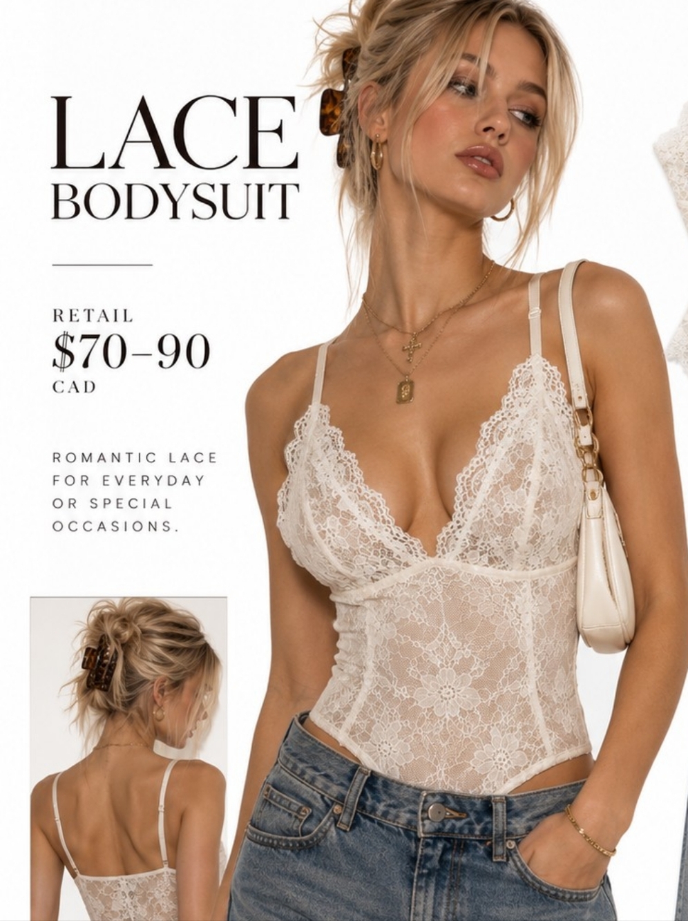 White Romantic Lace Chemise NWOT bridal Coquette Bodysuit Honeymoon Balletcore